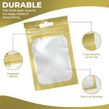 Gold Mylar Ziplock Bags with Clear Window 100 Pieces